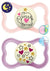 Mam Supreme Night - Silicone Pacifier From 16 Months For Girls, 2 pieces (Code: 298SG)